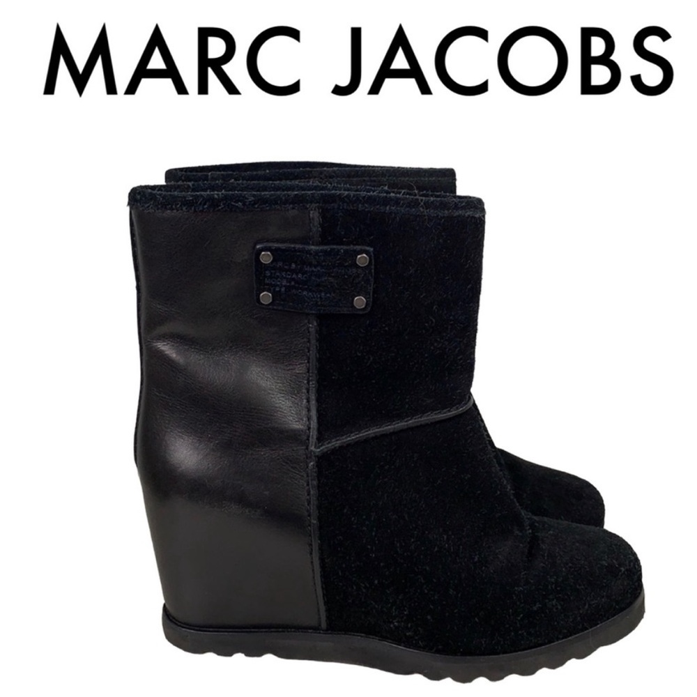Marc by Marc Jacobs Black Leather Platform Ankle Bootie Boots 6.5 / 36.5